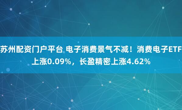 苏州配资门户平台 电子消费景气不减！消费电子ETF上涨0.09%，长盈精密上涨4.62%