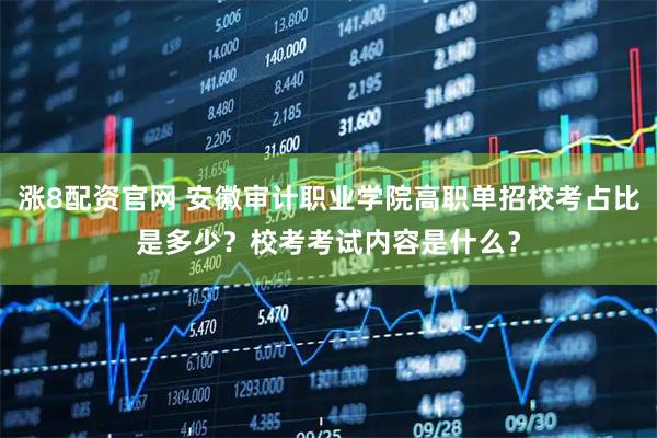 涨8配资官网 安徽审计职业学院高职单招校考占比是多少？校考考试内容是什么？